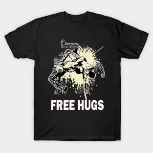 Free Hugs Wrestling Mens Youth Wrestling lover T-Shirt